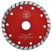Алмазный диск "Турбо" с отверстиями JiaoTi Класс Б d125